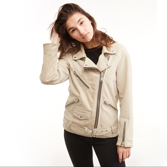 All Saints Suede Leather Oversized Moto Jacket - Picture 5 of 7